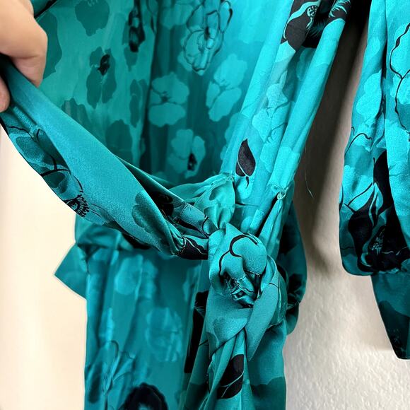 Francesca of Damon for Starington Dress Women 12 Green Silk Party VTG 70s 80s - Picture 8 of 12